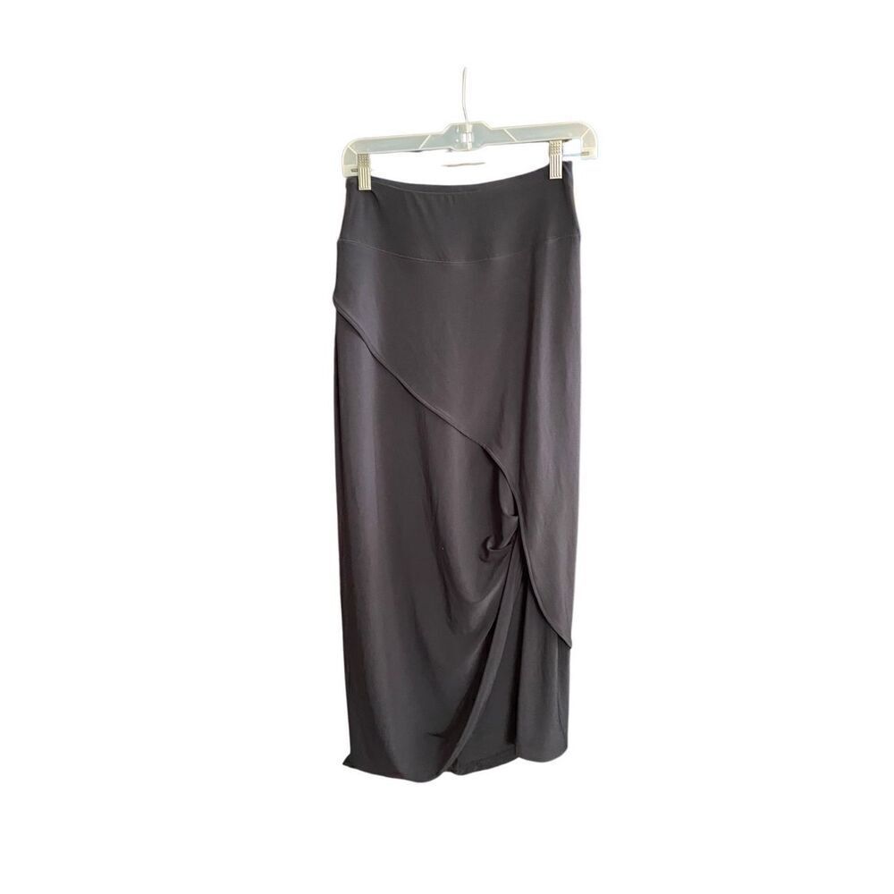 Sympli women’s gray stretch twisted front skirt size 8